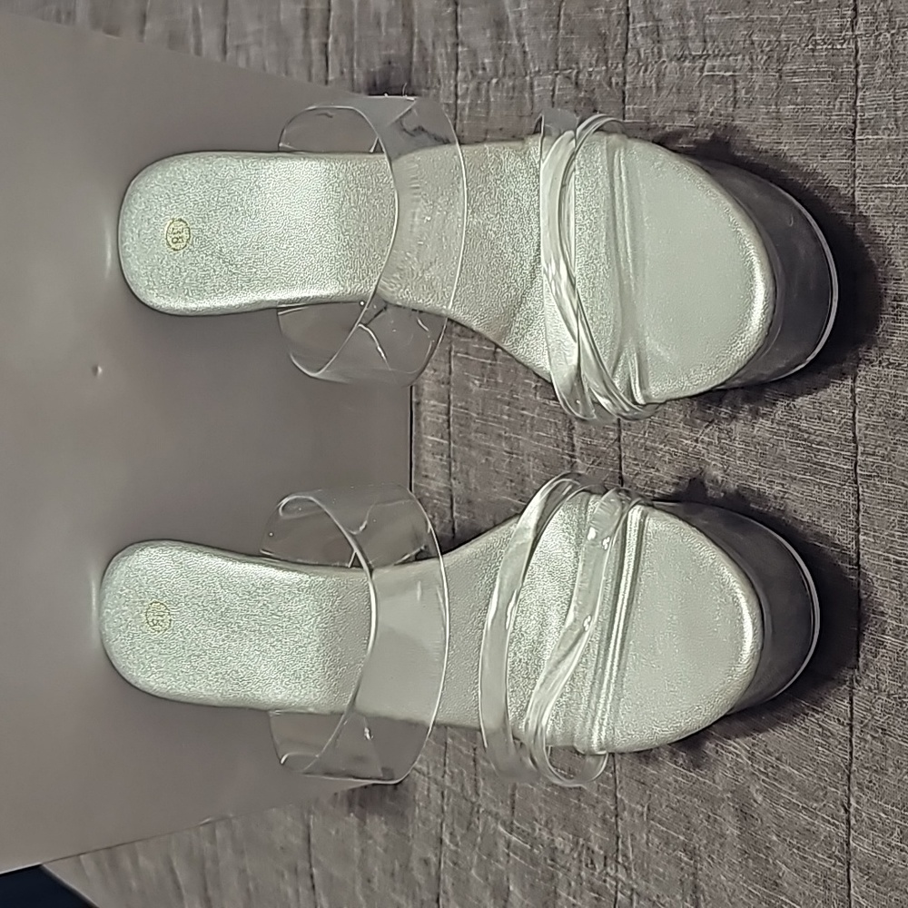 Clear platform high heels